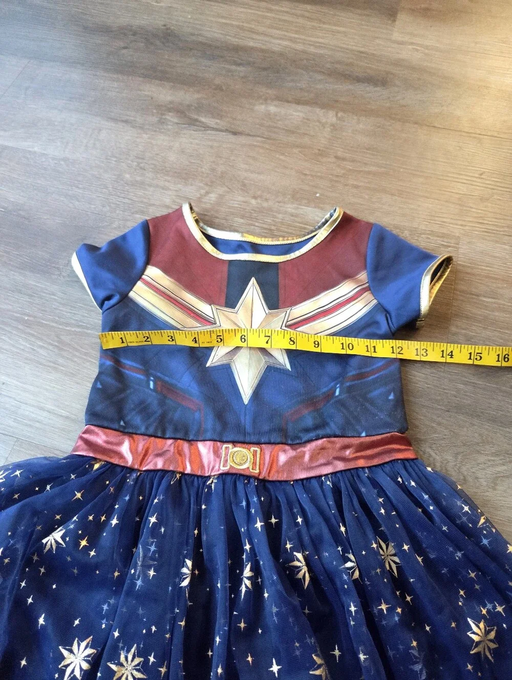 Disney Avengers Captain Marvel Cosplay Tutu Tulle Dress Halloween Costume sz 7-8